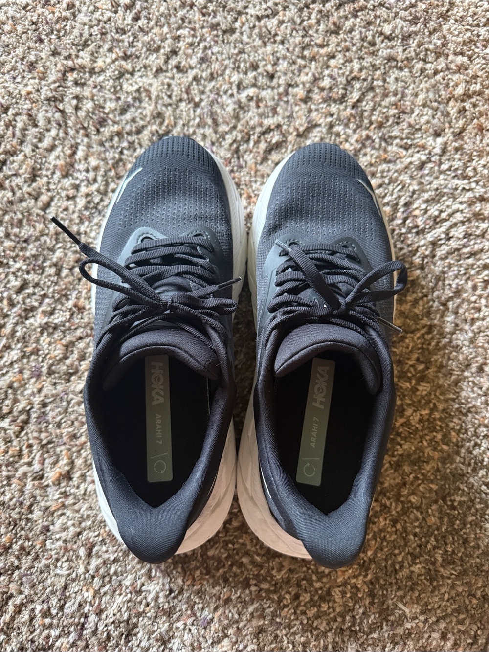 Hoka Black and White Athletic Running Sneakers - Picture 5 of 8
